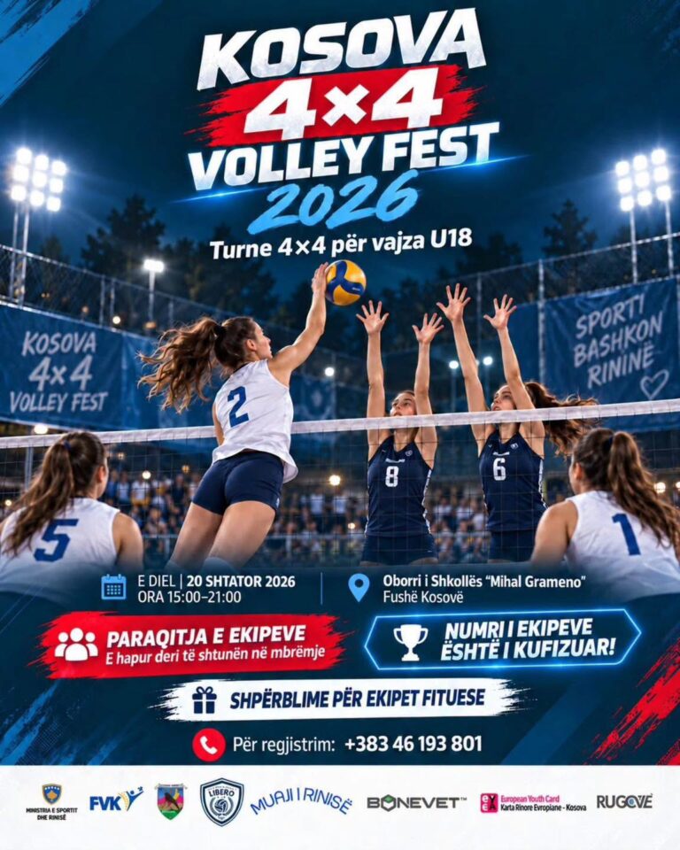 KOSOVA 4×4 VOLLEY FEST 2026, KUR SPORTI BËHET URË E HUMANIZMIT!